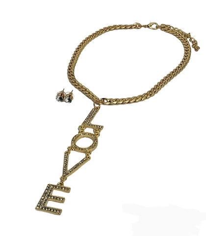 Unique Love Necklace & Earring Set