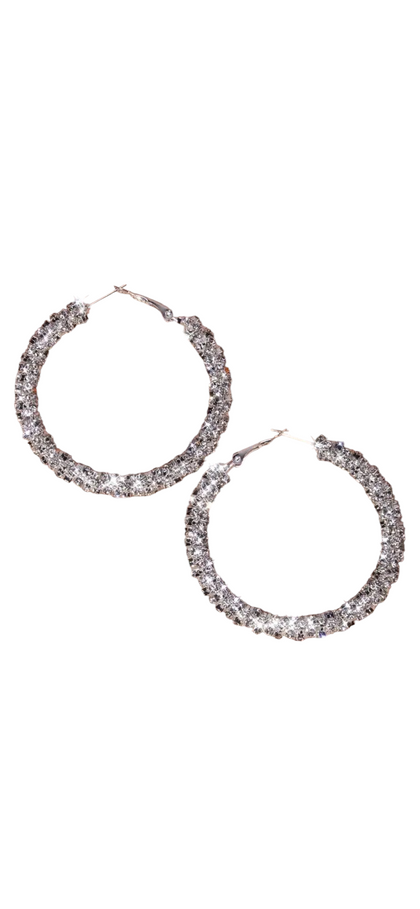 Rhinestone Hoop Earrings
